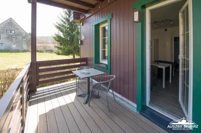 Ein Balkon oder eine Terrasse in der Unterkunft Auszeit-im-Harz Haus 2 Wohnung 2