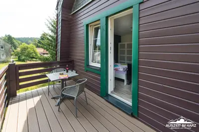 Ein Balkon oder eine Terrasse in der Unterkunft Auszeit-im-Harz Haus 2 Wohnung 4