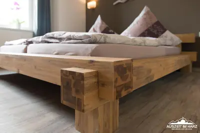 Ein Bett oder Betten in einem Zimmer der Unterkunft Auszeit-im-Harz Haus 2 Wohnung 3
