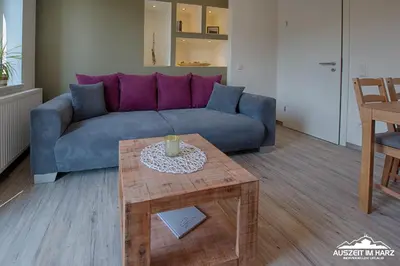 Ein Sitzbereich in der Unterkunft Auszeit-im-Harz Haus 2 Wohnung 3