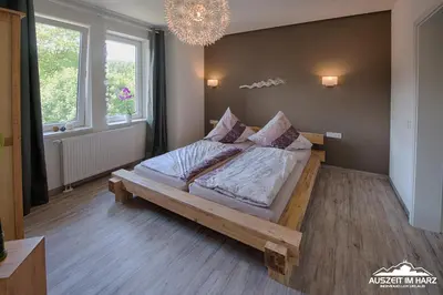 Ein Bett oder Betten in einem Zimmer der Unterkunft Auszeit-im-Harz Haus 2 Wohnung 3