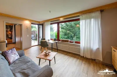 Ein Sitzbereich in der Unterkunft Auszeit-im-Harz Haus 3 Wohnung 1