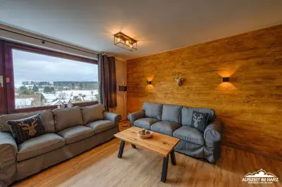 Ein Sitzbereich in der Unterkunft Auszeit-im-Harz Haus 3 Wohnung 3