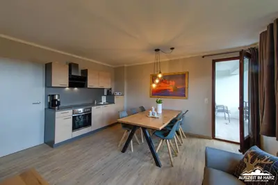 Küche/Küchenzeile in der Unterkunft Auszeit-im-Harz Haus 3 Wohnung 3