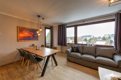 Ein Sitzbereich in der Unterkunft Auszeit-im-Harz Haus 3 Wohnung 5