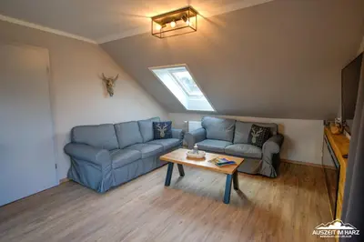 Ein Sitzbereich in der Unterkunft Auszeit-im-Harz Haus 3 Wohnung 7