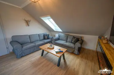 Ein Sitzbereich in der Unterkunft Auszeit-im-Harz Haus 3 Wohnung 7