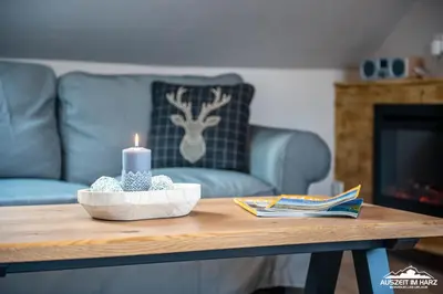 Ein Sitzbereich in der Unterkunft Auszeit-im-Harz Haus 3 Wohnung 7
