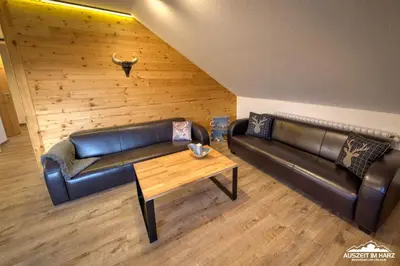 Ein Sitzbereich in der Unterkunft Auszeit-im-Harz Haus 3 Wohnung 8