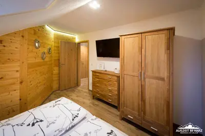 Ein Bett oder Betten in einem Zimmer der Unterkunft Auszeit-im-Harz Haus 3 Wohnung 8