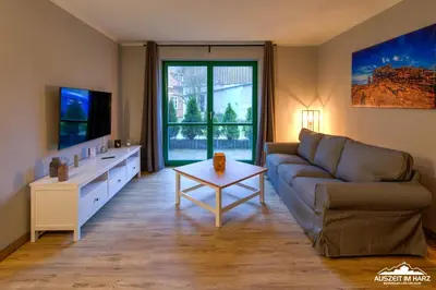 TV/Unterhaltungsangebot in der Unterkunft Auszeit-im-Harz Haus 5 Wohnung 12