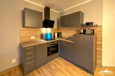 Küche/Küchenzeile in der Unterkunft Auszeit-im-Harz Haus 5 Wohnung 12
