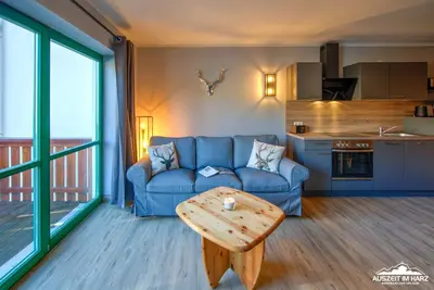 Küche/Küchenzeile in der Unterkunft Auszeit-im-Harz Haus 5 Wohnung 24