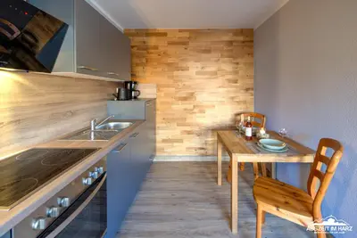 Küche/Küchenzeile in der Unterkunft Auszeit-im-Harz Haus 5 Wohnung 24