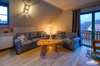 Ein Sitzbereich in der Unterkunft Auszeit-im-Harz Haus 5 Wohnung 31