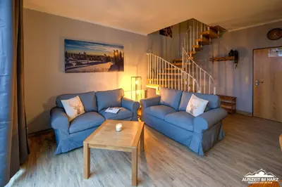Ein Sitzbereich in der Unterkunft Auszeit-im-Harz Haus 5 Wohnung 34