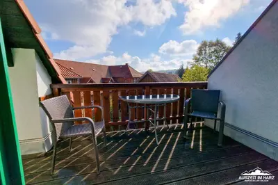Ein Balkon oder eine Terrasse in der Unterkunft Auszeit-im-Harz Haus 5 Wohnung 36