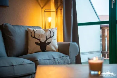 Ein Sitzbereich in der Unterkunft Auszeit-im-Harz Haus 5 Wohnung 37