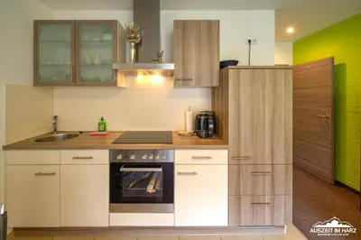 Küche/Küchenzeile in der Unterkunft Auszeit-im-Harz Haus 6 Wohnung 1
