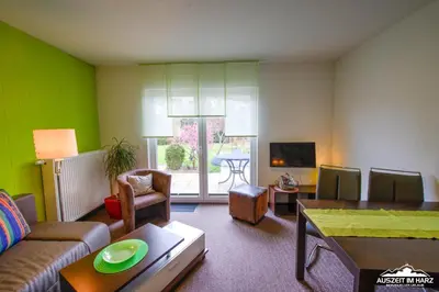 Ein Sitzbereich in der Unterkunft Auszeit-im-Harz Haus 6 Wohnung 1