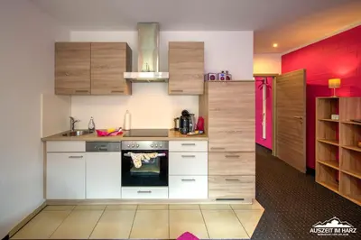 Küche/Küchenzeile in der Unterkunft Auszeit-im-Harz Haus 6 Wohnung 4