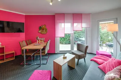 TV/Unterhaltungsangebot in der Unterkunft Auszeit-im-Harz Haus 6 Wohnung 4