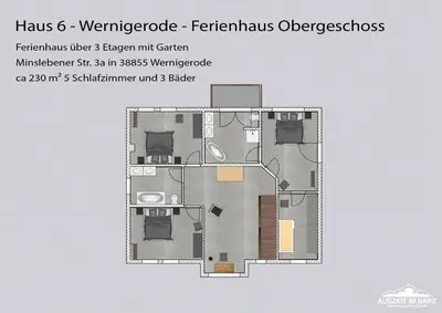 Grundriss der Unterkunft Auszeit-im-Harz Haus 6 Ferienhaus