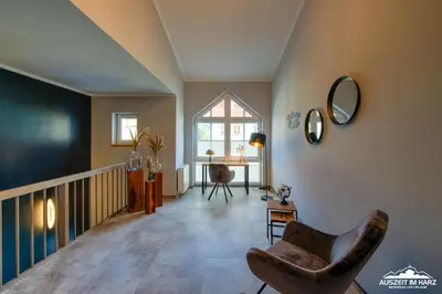 Ein Sitzbereich in der Unterkunft Auszeit-im-Harz Haus 6 Ferienhaus