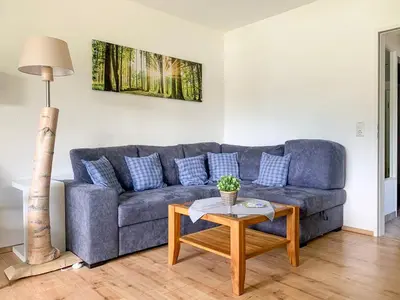 Ein Sitzbereich in der Unterkunft Ferienwohnung Lieblingsplatz