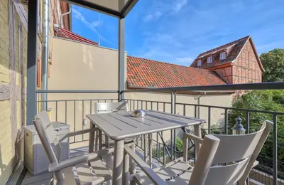 Ein Balkon oder eine Terrasse in der Unterkunft Ferienwohnungen Steinweg 61
