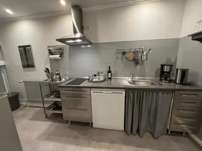 Küche/Küchenzeile in der Unterkunft Ambiente am Breiten Tor Apartment 1