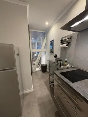 Küche/Küchenzeile in der Unterkunft Ambiente am Breiten Tor Apartment 1