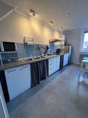 Küche/Küchenzeile in der Unterkunft Ambiente am Breiten Tor Apartment 2