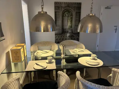 Ein Sitzbereich in der Unterkunft Ambiente am Breiten Tor Apartment 2