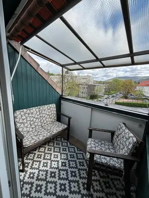 Ein allgemeiner Bergblick oder ein Berglick von der Ferienwohnung aus