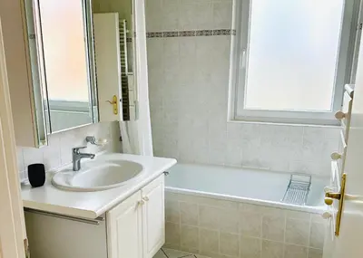 Ein Badezimmer in der Unterkunft Harzhausen