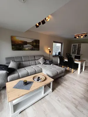 Ein Sitzbereich in der Unterkunft Penthouse Wohlfühlort mit Dachterrasse