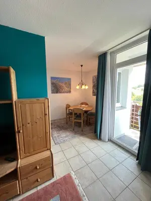 Ein Bett oder Betten in einem Zimmer der Unterkunft Ferienwohnung Schöne Aussicht