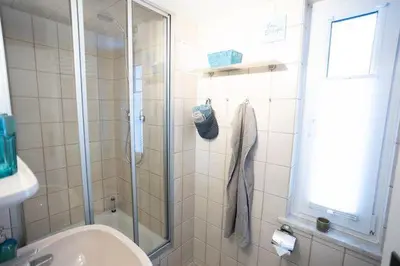 Ein Badezimmer in der Unterkunft Hyggezeit im Bungalow in Wernigerode