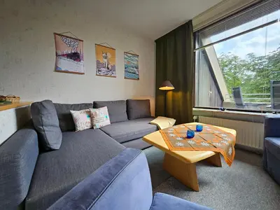 Ein Sitzbereich in der Unterkunft Ferienwohnung HBO Abbassian