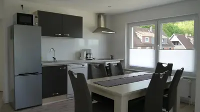 Küche/Küchenzeile in der Unterkunft Ferienwohnung Okerblick
