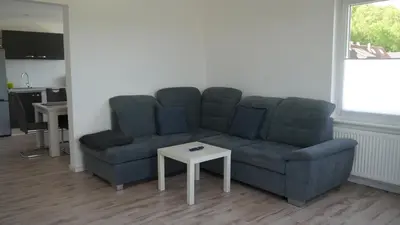 Ein Sitzbereich in der Unterkunft Ferienwohnung Okerblick