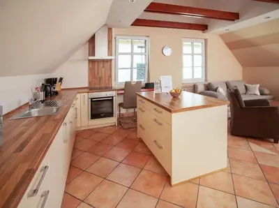 Küche/Küchenzeile in der Unterkunft Thale Altstadt Ferienapartments