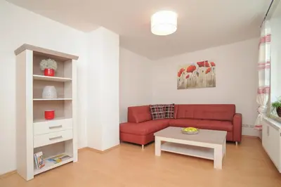 Ein Sitzbereich in der Unterkunft Thale Altstadt Ferienapartments