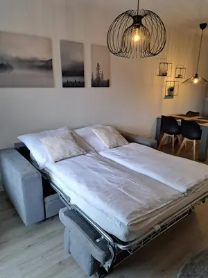 Ein Bett oder Betten in einem Zimmer der Unterkunft Wander-Traum-Fewo