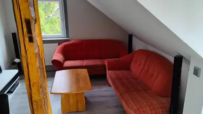 Ein Sitzbereich in der Unterkunft Rabenhorst