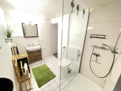 Ein Badezimmer in der Unterkunft Gemütliche Terassenwohnung mit rustikalem Charme