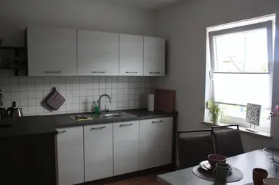 Küche/Küchenzeile in der Unterkunft Ferienwohnung Gundermann