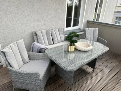 Ein Sitzbereich in der Unterkunft Villa Bellevue