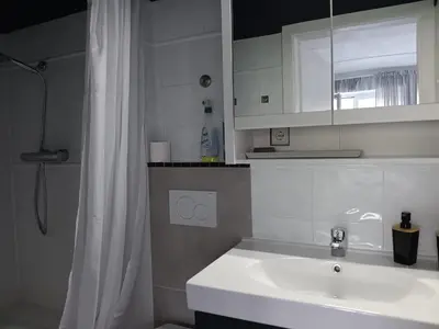 Ein Badezimmer in der Unterkunft An der Rotbuche